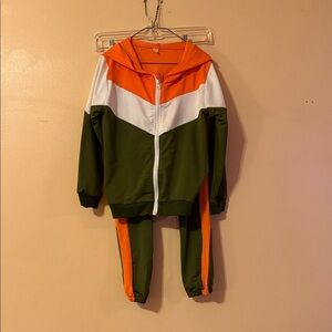 Kids' Green and Orange Tracksuit